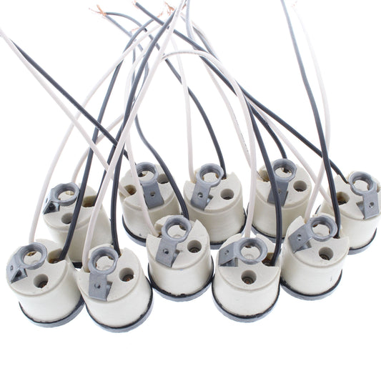 Leviton 8152-8 Porcelain Light Sockets Black Flange Lampholder Medium Base 10pcs