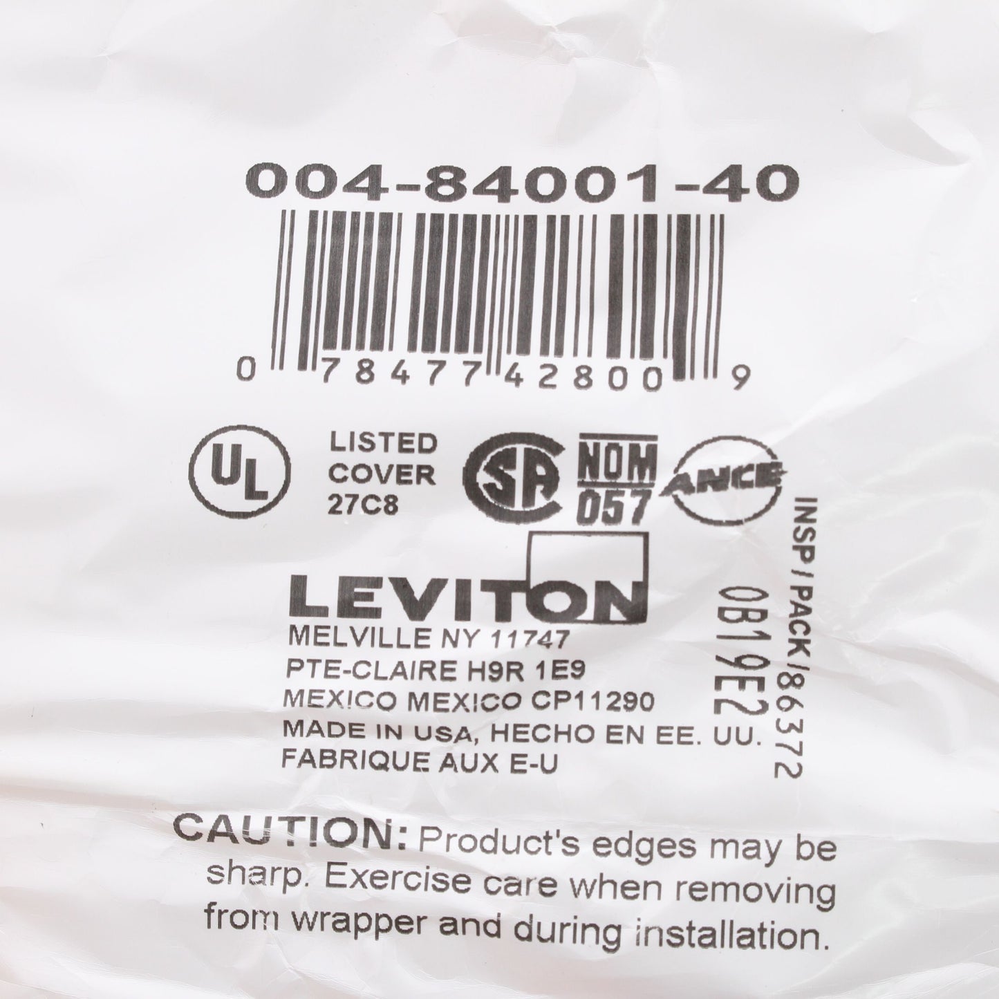 Leviton Non-Mag Stainless Steel 1-Gang Toggle Switch Cover Wall Plate 84001-40