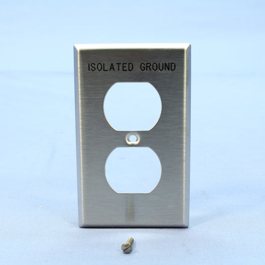 10 Leviton Stainless Steel Isolated Ground Receptacle Wallplate Covers 84003-IG