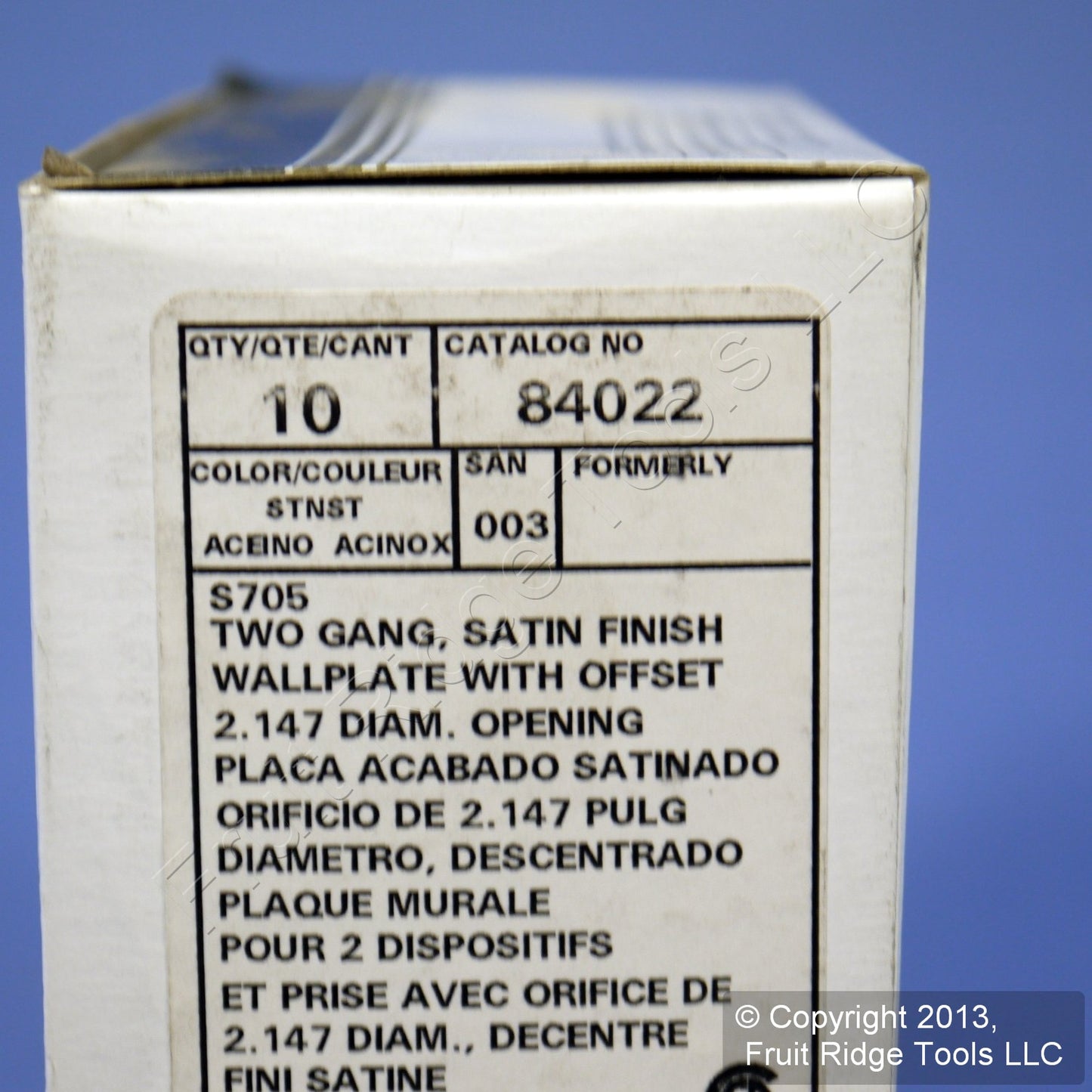 10 Leviton Stainless 2.15" Receptacle Wallplates Welder Dryer Range Oven 84022