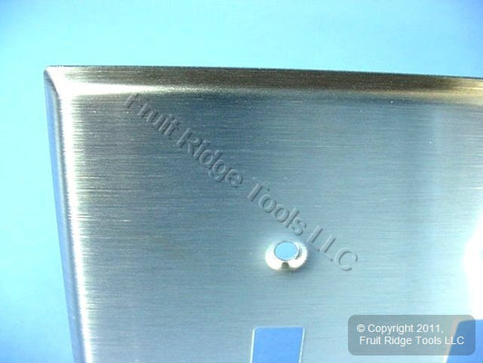 Leviton Stainless Steel Jumbo Non-Mag 2-Gang Toggle Switch Wallplate 84109-40