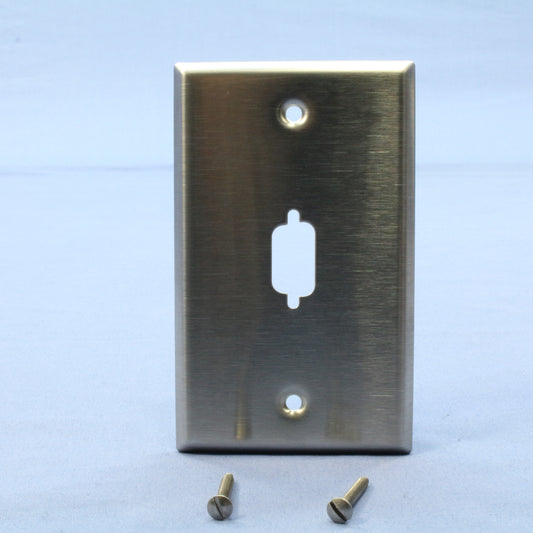 Leviton Non-Mag Stainless Steel Wallplate For DB9 Data Jack Connector 84441-40