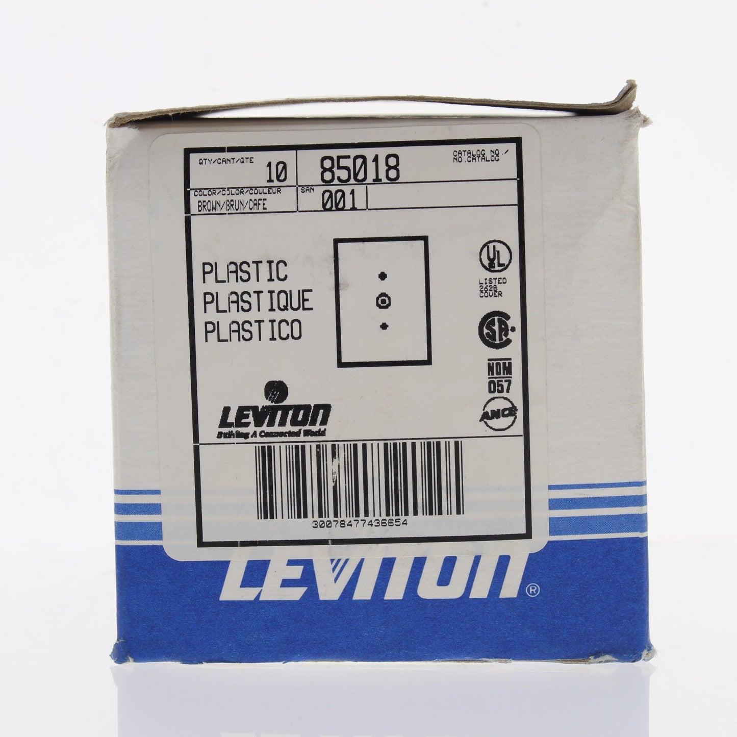 Leviton 85018 Brown Cable Wallplates Telephone 0.407"/0.625" Box Mount 10-Pack