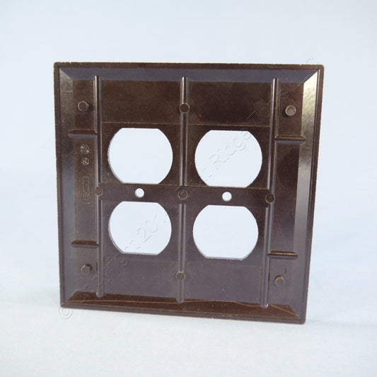 Leviton 85116 Brown 2-Gang Plastic Duplex Outlet Oversize Wallplate Cover Plate
