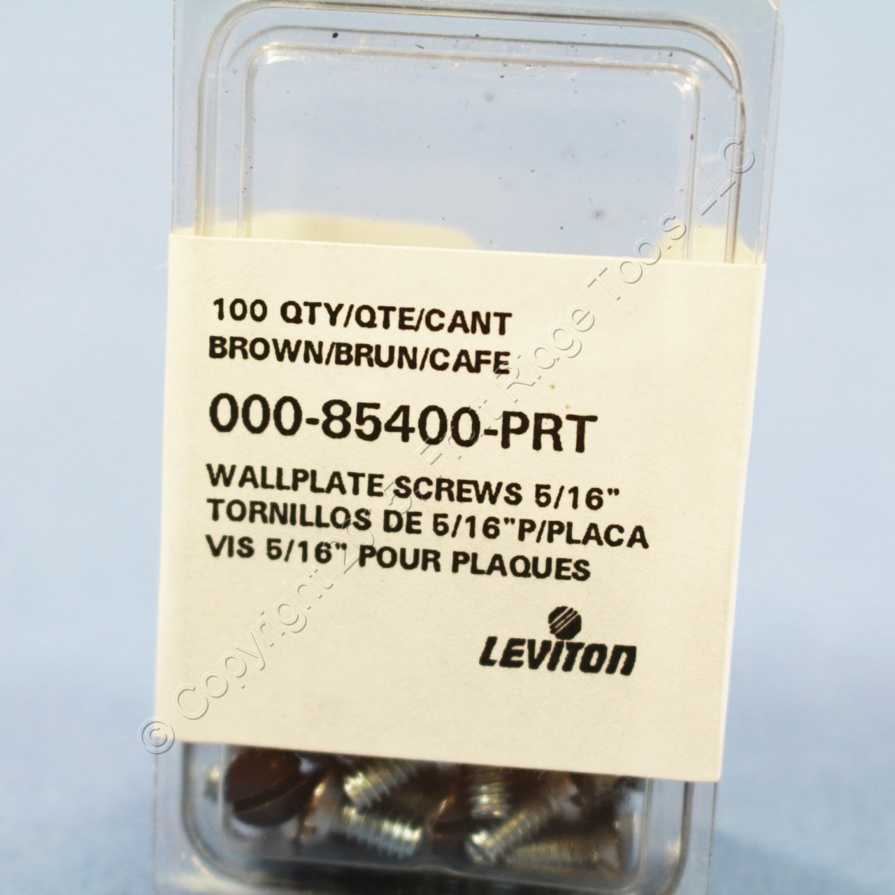 100 Leviton Brown 5/16" Decora Wallplate Cover Oval Screws 6-32 Thread 85400-PRT