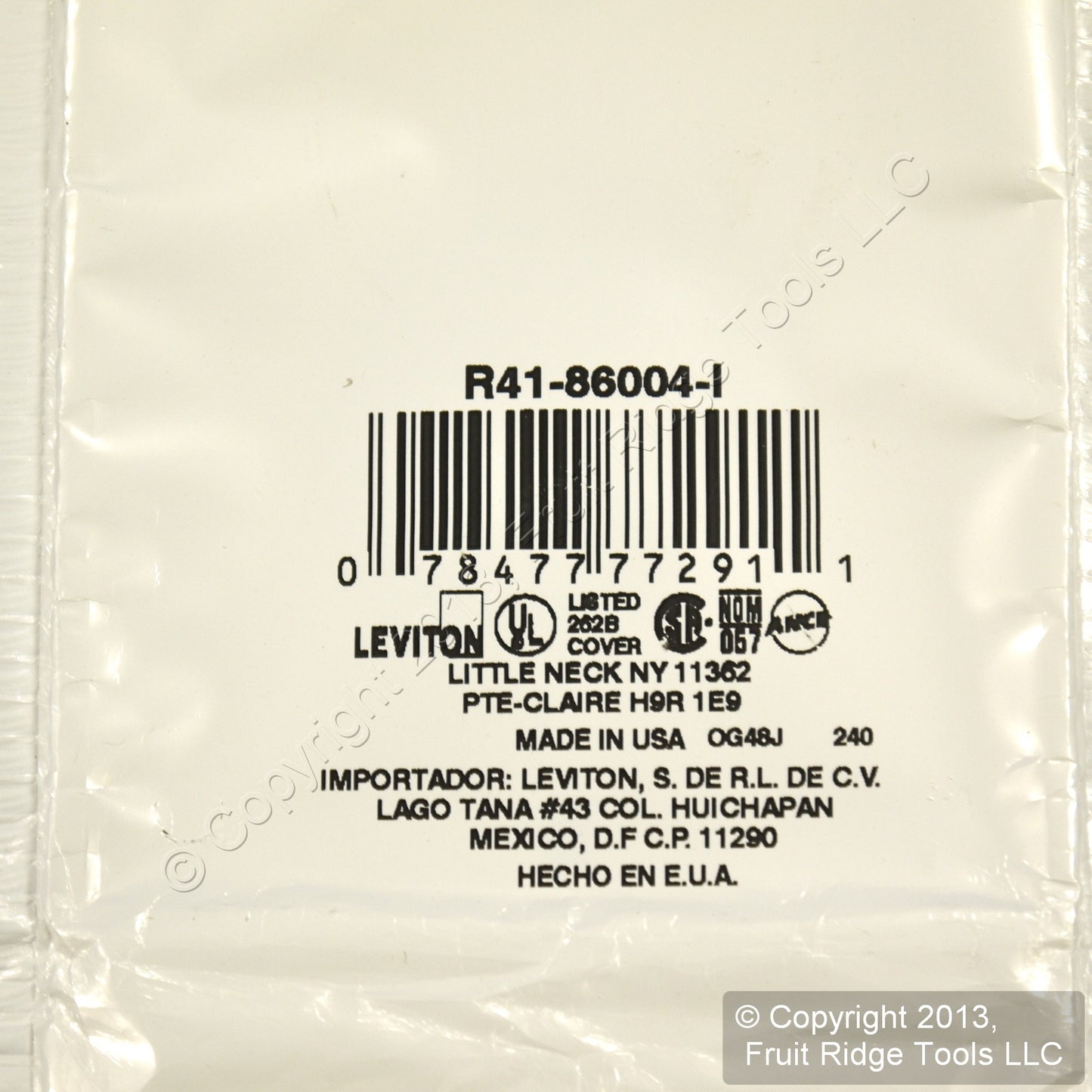 Leviton 86004 1-Gang Ivory Thermoset Wallplate Single 1.406" Outlet Cover 250pcs