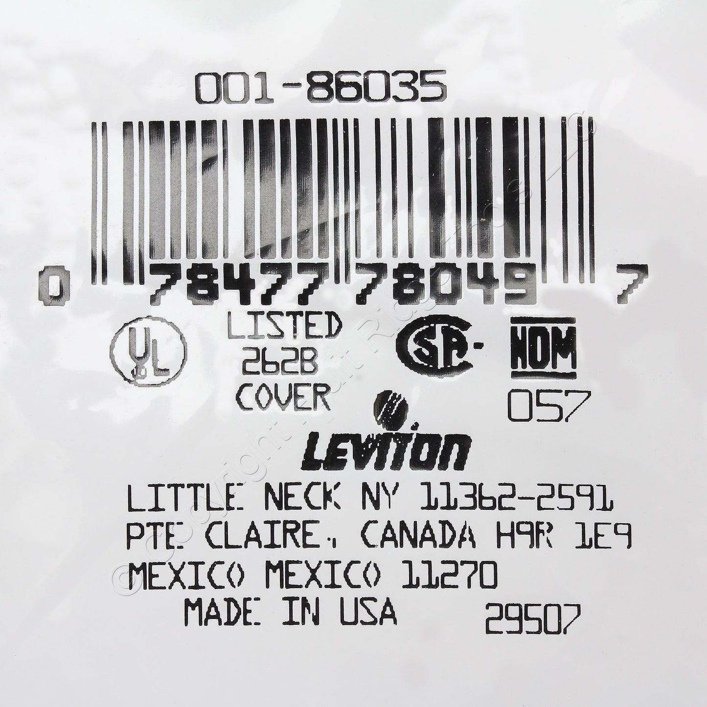 Leviton 86035 Ivory 3-Gang Plastic Blank Cover Strap Mount Thermoset Wallplate