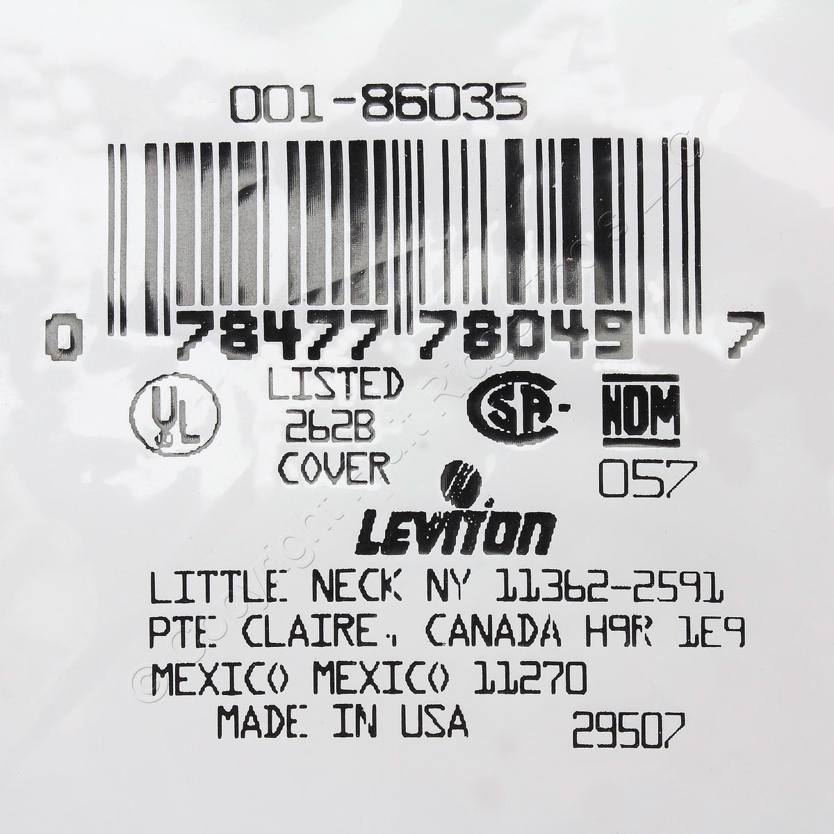 Leviton 86035 Ivory 3-Gang Plastic Blank Cover Strap Mount Thermoset Wallplate
