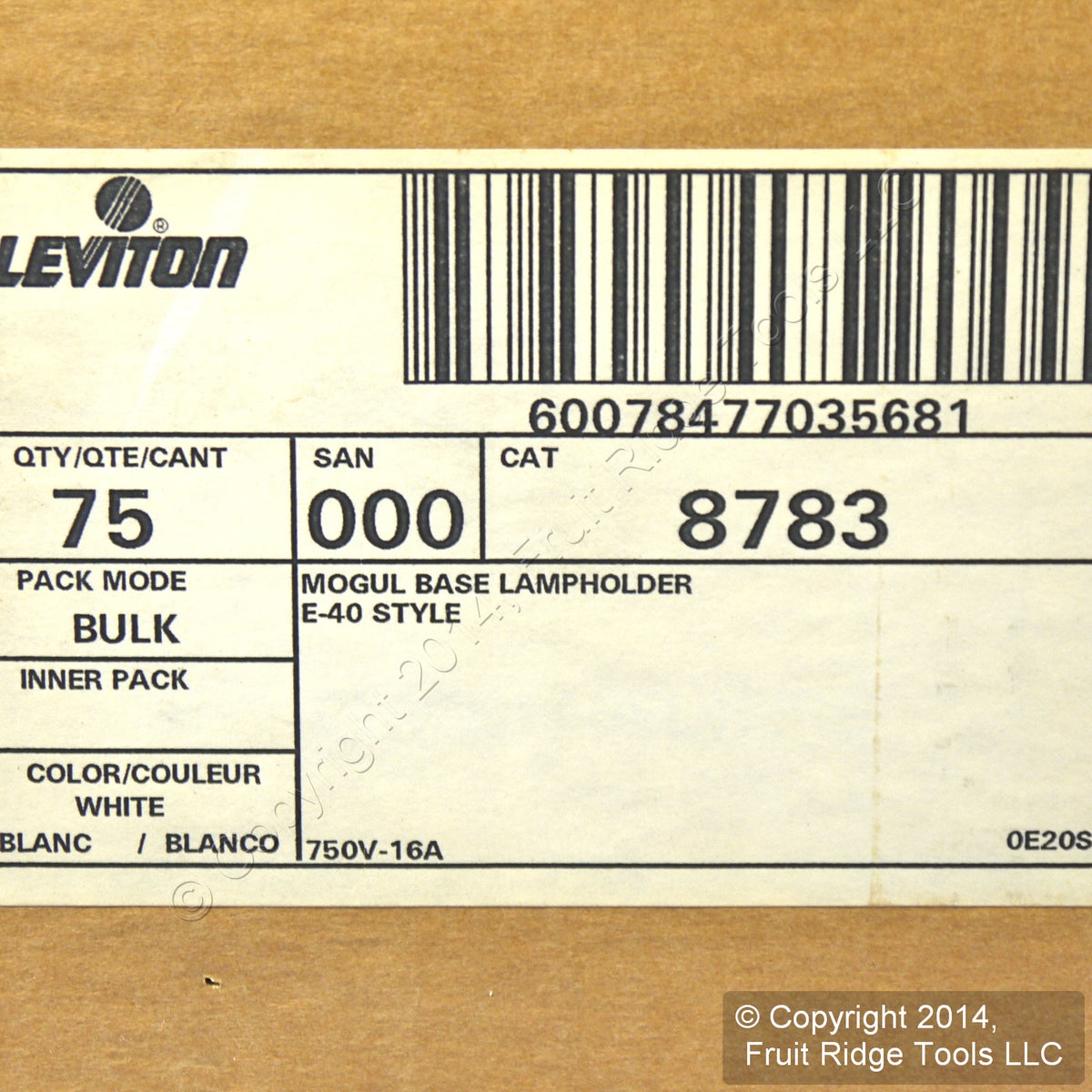 Leviton 8783 5KV Pulse Rated Mogul Base Light Socket Lampholders HID E45 75-Pack