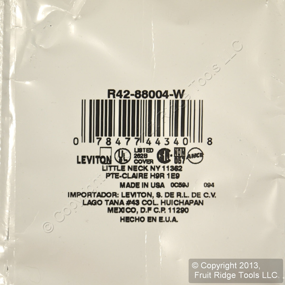 Leviton 88004 White 1-Gang 1.406" Outlet Plastic Standard Wallplate Cover 100pc