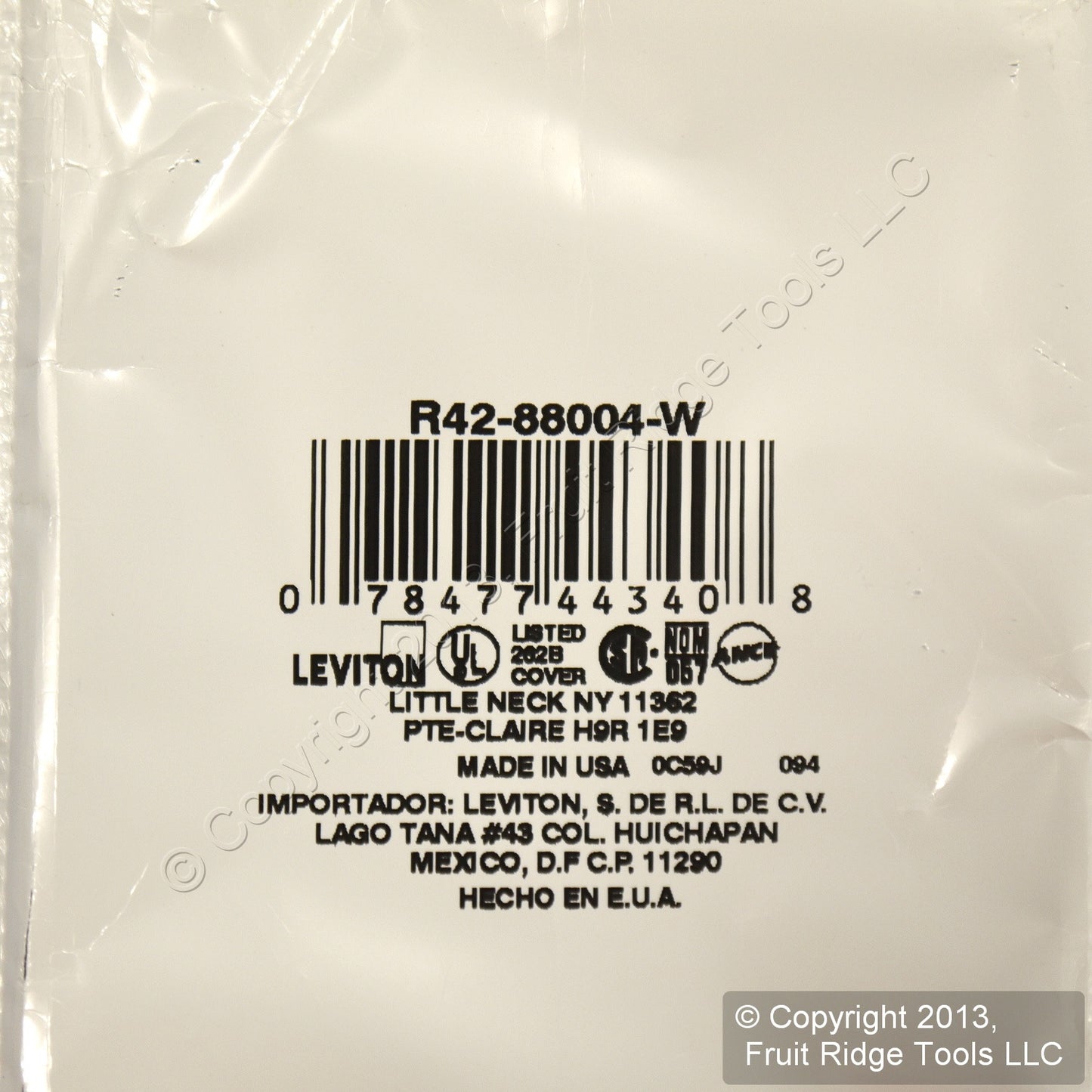 Leviton 88004 White 1-Gang 1.406" Outlet Plastic Standard Wallplate Cover 200pc