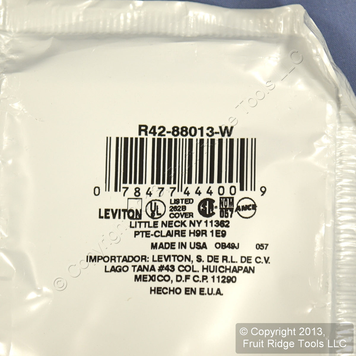 Leviton 88013 White 1-Gang Phone .406" Plastic Wallplate Cover Box Mount 4pcs