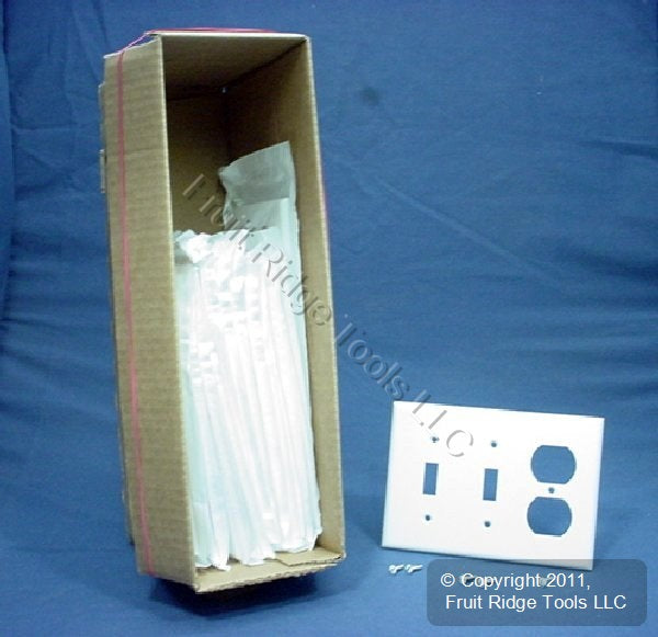 Leviton 88021 White 3-Gang Toggle Duplex Plastic Standard Wallplate Cover 15pcs