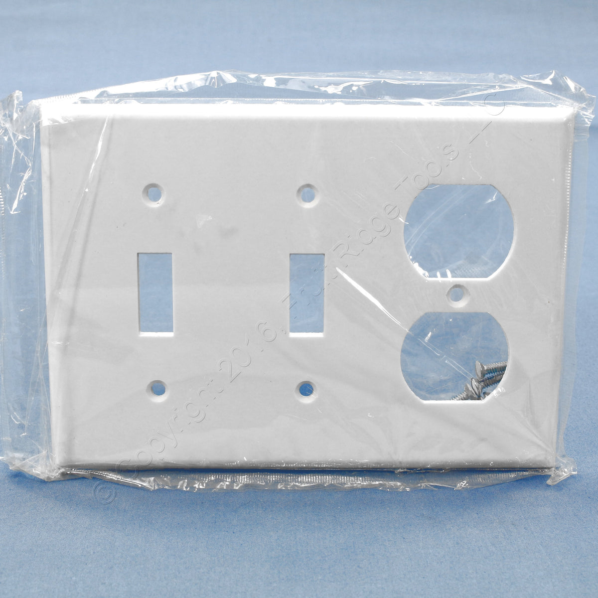Leviton 88021 White Duplex 3-Gang Receptacle Outlet Cover Wallplate Switchplate