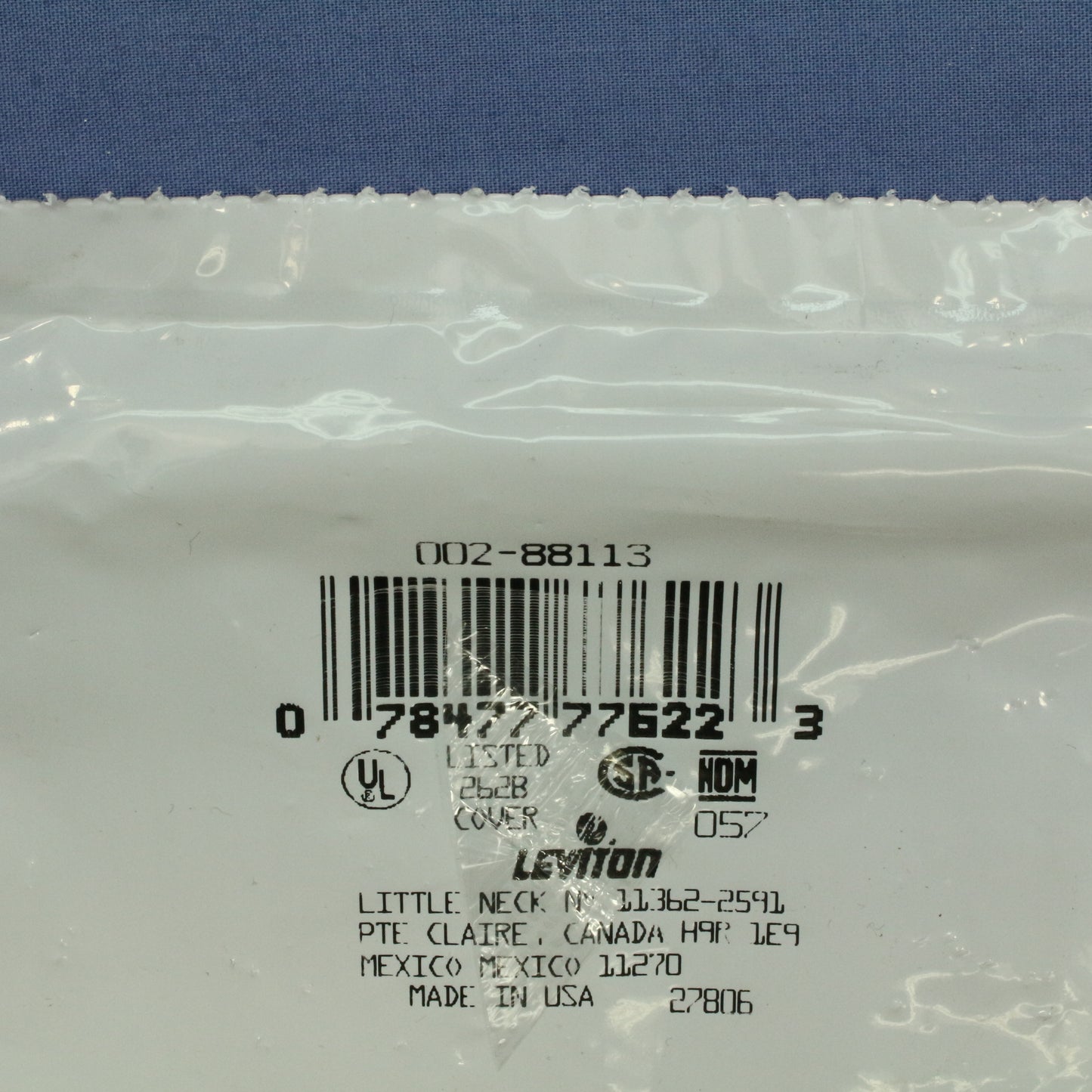 Leviton 88113 White 1-Gang Phone .406" Hole Plastic Wallplate Cover Strap Mount