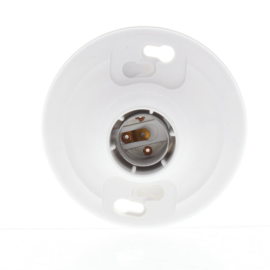 Leviton 8828 White Plastic Wall Ceiling Mount Medium Base Lampholder Switchless