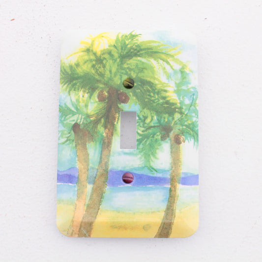 Leviton 89001-PLM Palm Tree 1-Gang Toggle Metal Oversize Wallplate Cover 5-pack
