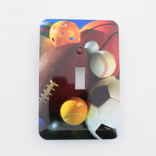 Leviton 89001-SPT Sports Theme 1-Gang Toggle Metal Oversize Wallplate Cover 5pcs