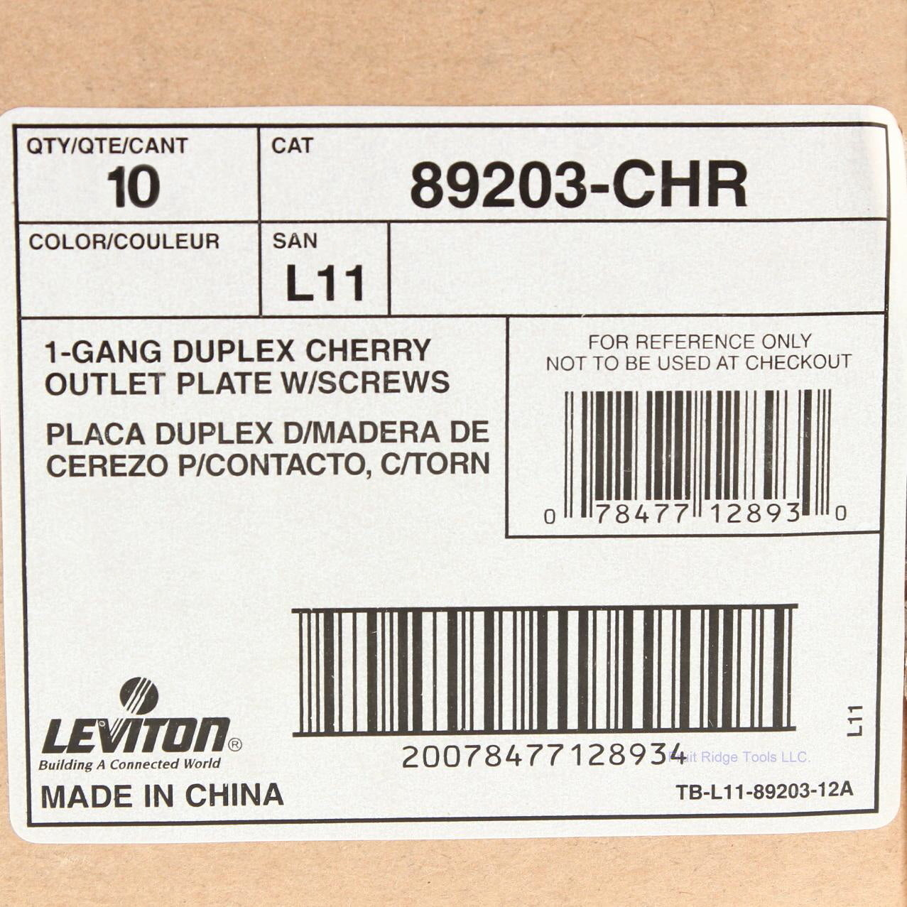 10 Leviton Cherry Wood Finish 1G Receptacle Duplex Outlet Wallplates 89203-CHR