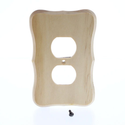 5 Leviton Solid Pine Wood Receptacle Wallplate Duplex Outlet 1G Cover 89203-CVP