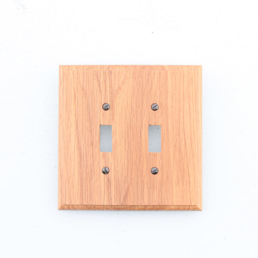 5 Leviton OAK Finished 2G Toggle Switch Cover Wallplate Switchplates 89209-OAK