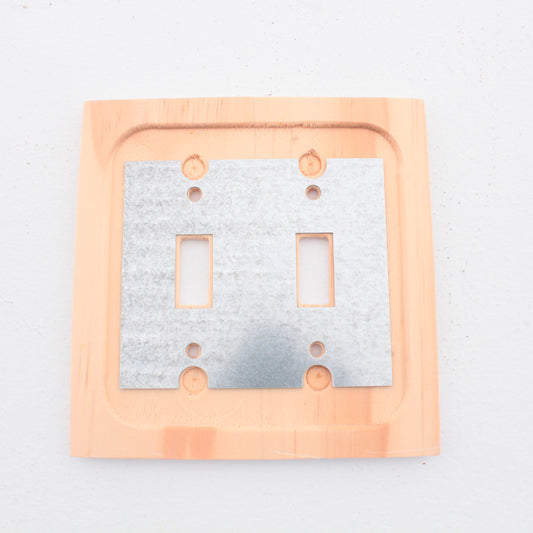 Leviton 89209-WWP Whitewashed Pine 2-Gang Toggle Wood Oversize Wallplate Cover
