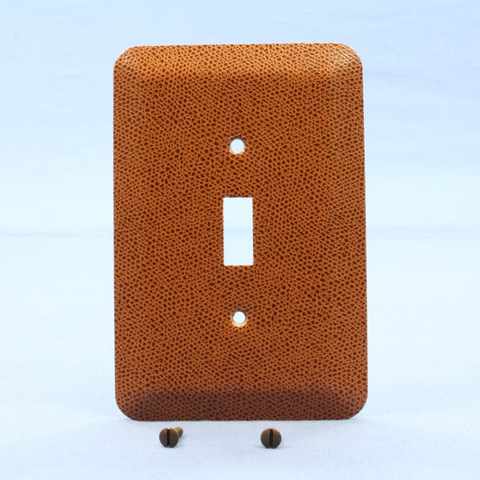 5 Leviton Brown Leather Print Switch Covers Oversize Toggle Wallplates 89301-BRL