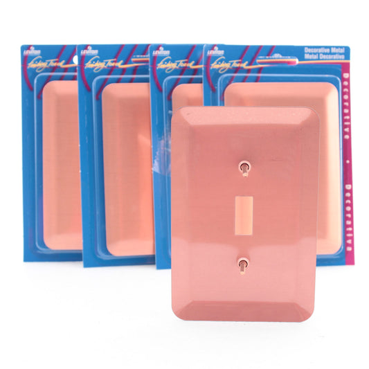 Leviton 89301-COP Copper Metal 1-Gang Oversize Toggle Switch Wallplates 5-pack