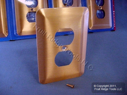 Leviton 1-Gang 89303-COP Copper Duplex Outlet Metal Oversize Wallplates 5pcs