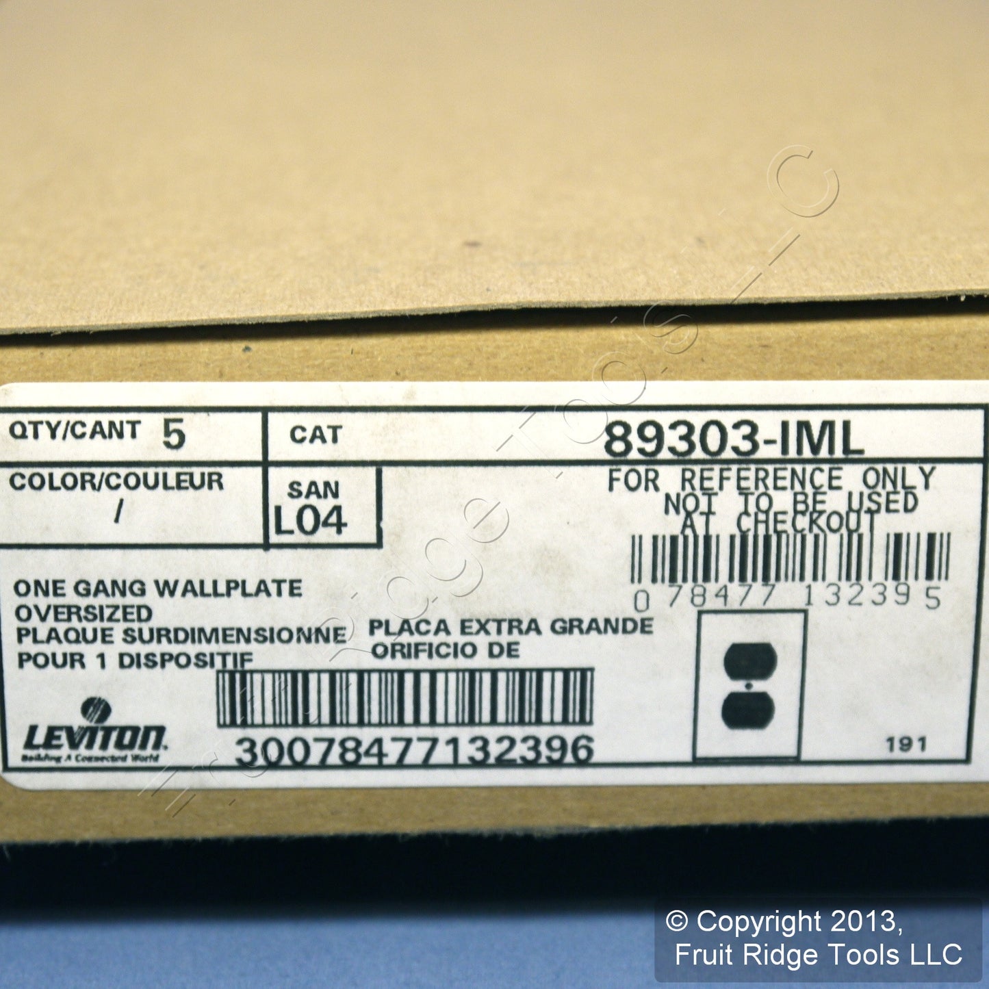Leviton 89303-IML Ivory Marble 1-Gang Duplex Metal Oversize Wallplate Cover 5pcs