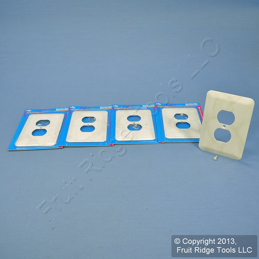 Leviton 89303-IML Ivory Marble 1-Gang Duplex Metal Oversize Wallplate Cover 5pcs