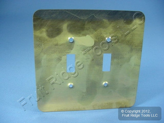 Leviton 89309-SSS Antique Brass 2-Gang Toggle Metal Oversize Wallplate Cover