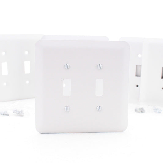 Leviton 89309-WH 2-Gang Jumbo White Switch Cover Oversize Toggle Wallplates 5pcs