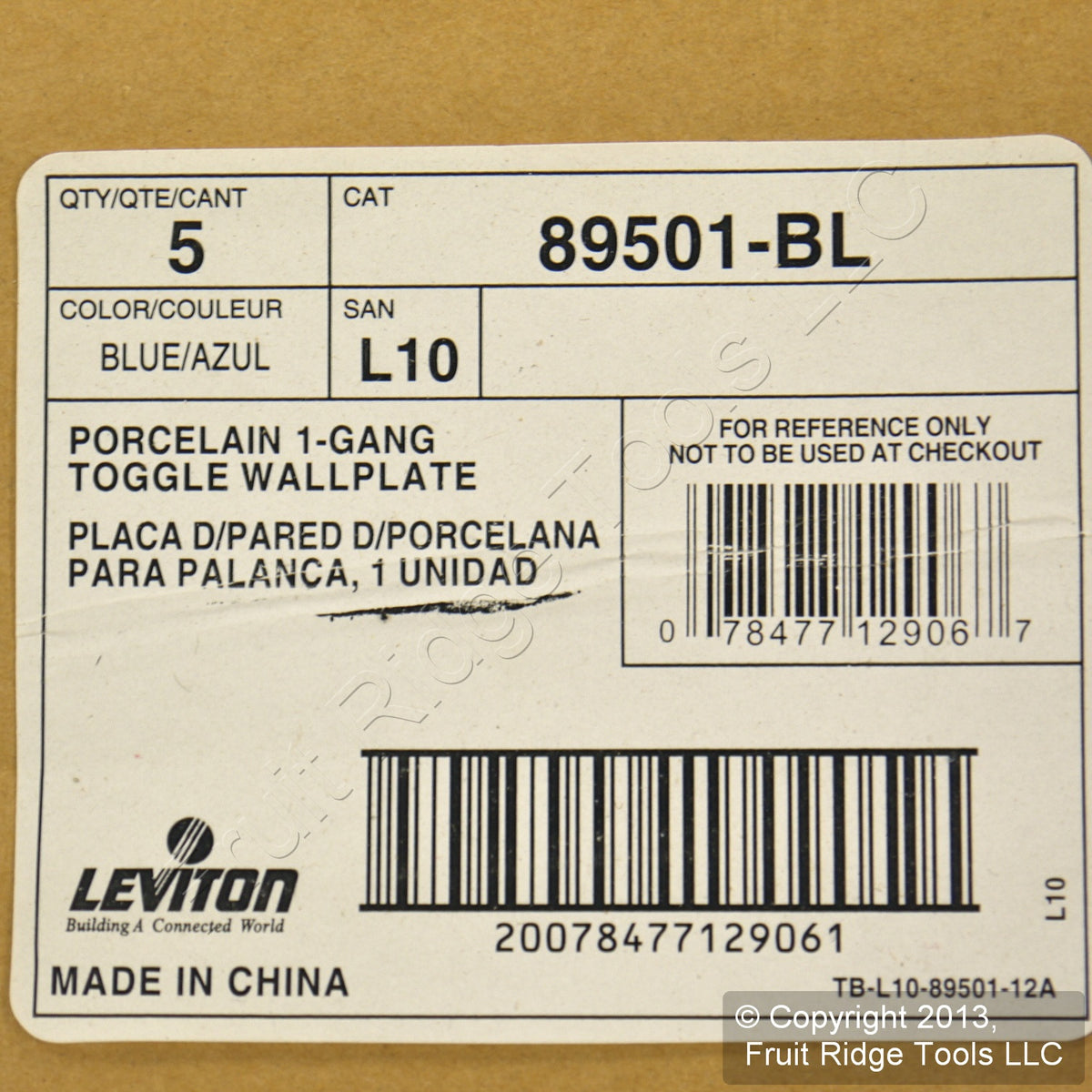 Leviton 89501-BL Blue Flower 1-Gang Toggle Ceramic Standard Wallplate Cover 5pcs