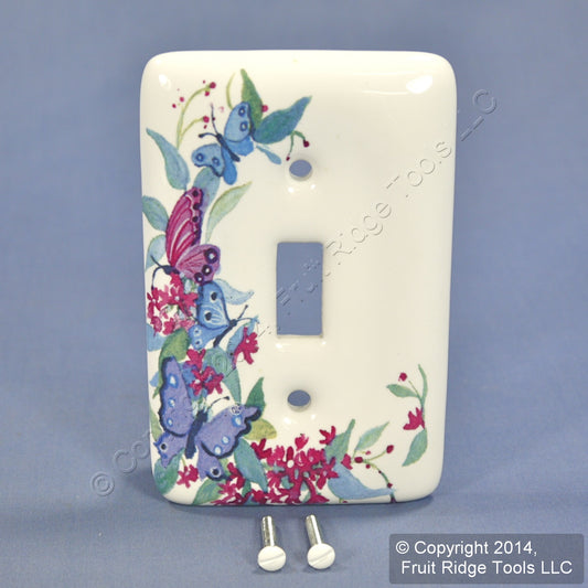 Leviton 89501-FLY Butterfly 1-Gang Ceramic Toggle Switch Standard Size Wallplate