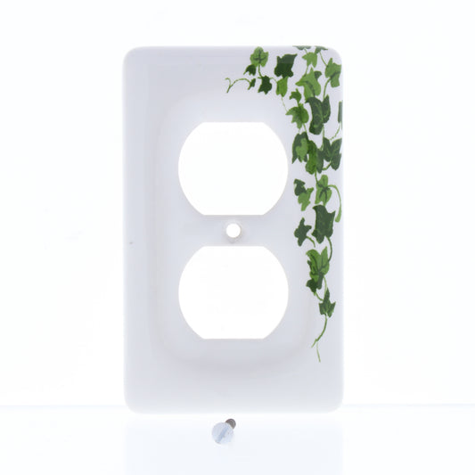 Leviton 89503-GRN Green Vine 1-Gang Duplex Ceramic Standard Wallplate Cover 5pcs