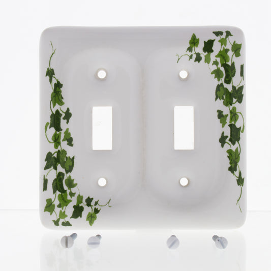 Leviton 89509-GRN Green Vine 2-Gang Toggle Ceramic Wallplate Standard Cover 5pcs