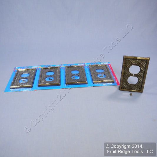 5 Leviton Brass Tiki Bamboo Receptacle Wallplates Duplex Outlet Covers 89603