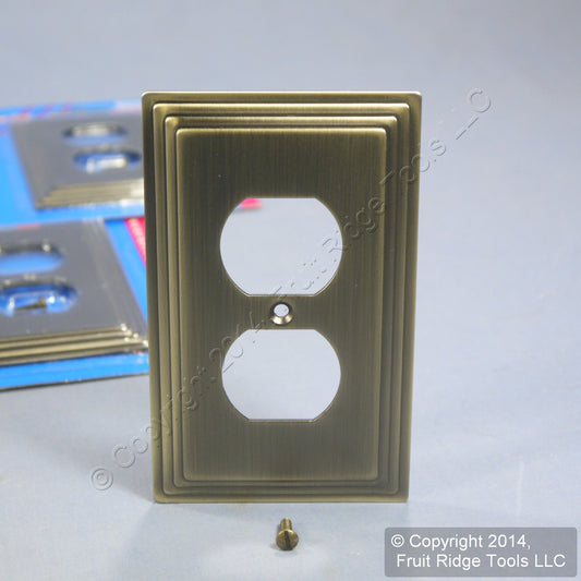Leviton 89603-STB Metal Brushed Brass 1-Gang Wallplate Duplex Outlet Cover 10pcs