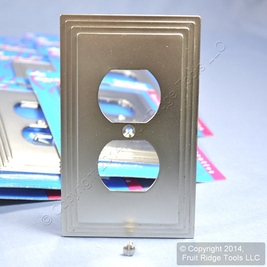 Leviton 89603-STC Brushed Chrome 1-Gang Duplex Metal Oversize Wallplates 50pcs