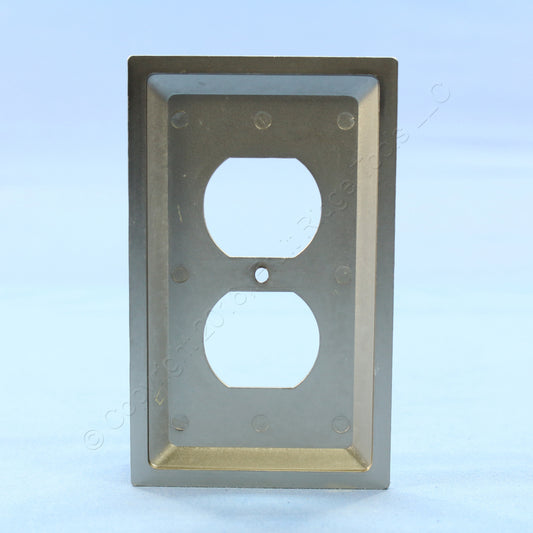 Leviton 89603-STC Brushed Chrome 1-Gang Duplex Metal Oversize Wallplate Cover