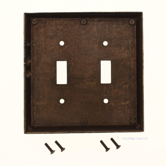 Leviton Antique Brass Finish Tiki Bamboo 2-Gang Switch Cover Plate Switchplate