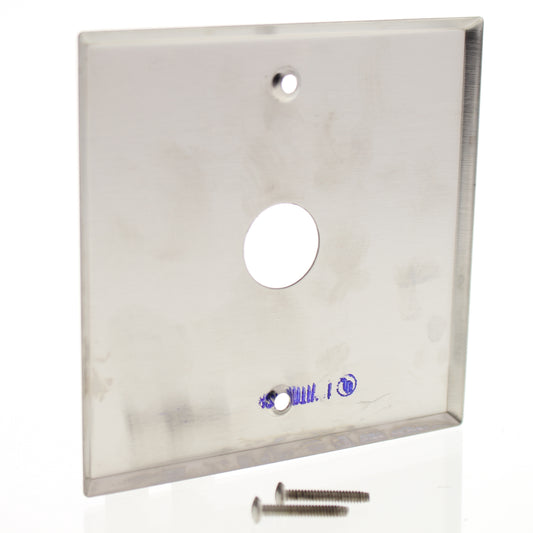 Leviton 90002-S4 Stainless Steel 2-Gang 7/8" Corbin Power Lock Opening Wallplate