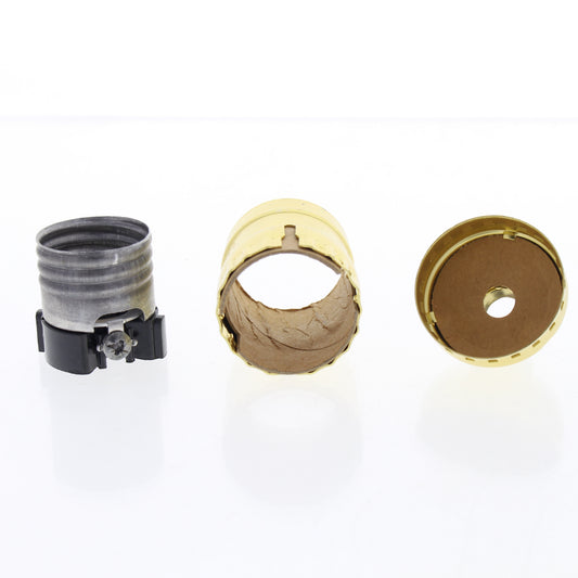 Leviton 9347-L00 Keyless Light Socket Lampholder Short Electrolier Gold 1/8 IPS