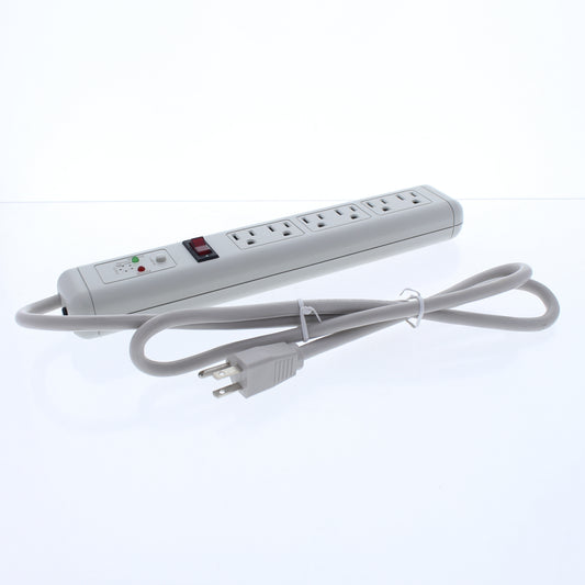 Electricord A-1512-4-AS Computer Grade 6-Outlet Surge Protector Strip 520 Jules