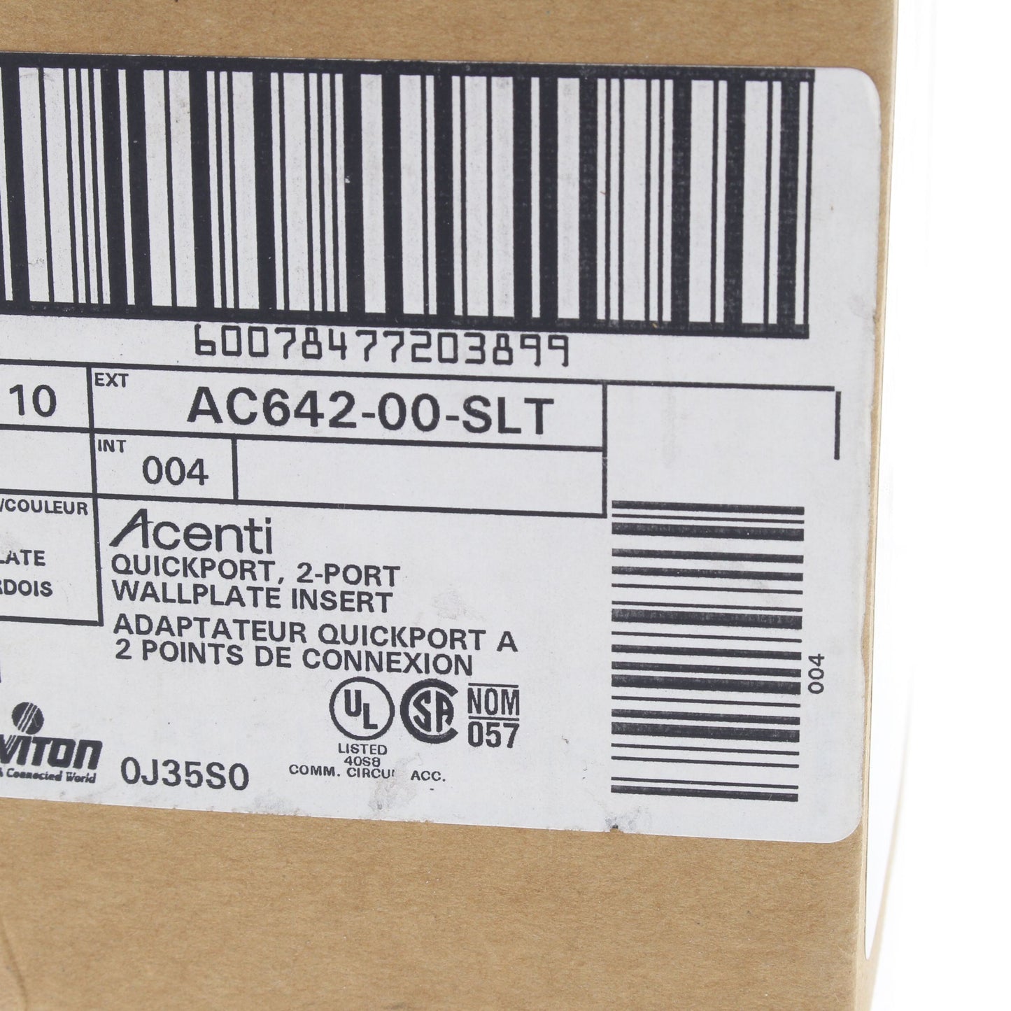 10 Leviton Quickport Slate Gray Acenti 2Port Polymer Wallplate Inserts AC642-SLT
