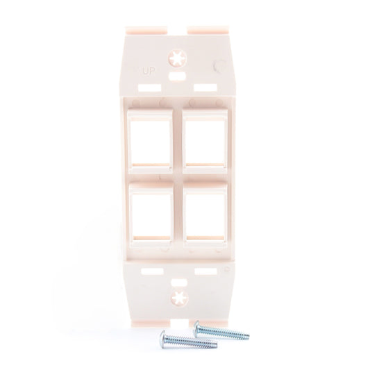 Leviton AC644-SND Acenti Sand Quickport 1-Gang 4-Port Polymer Wallplate Insert