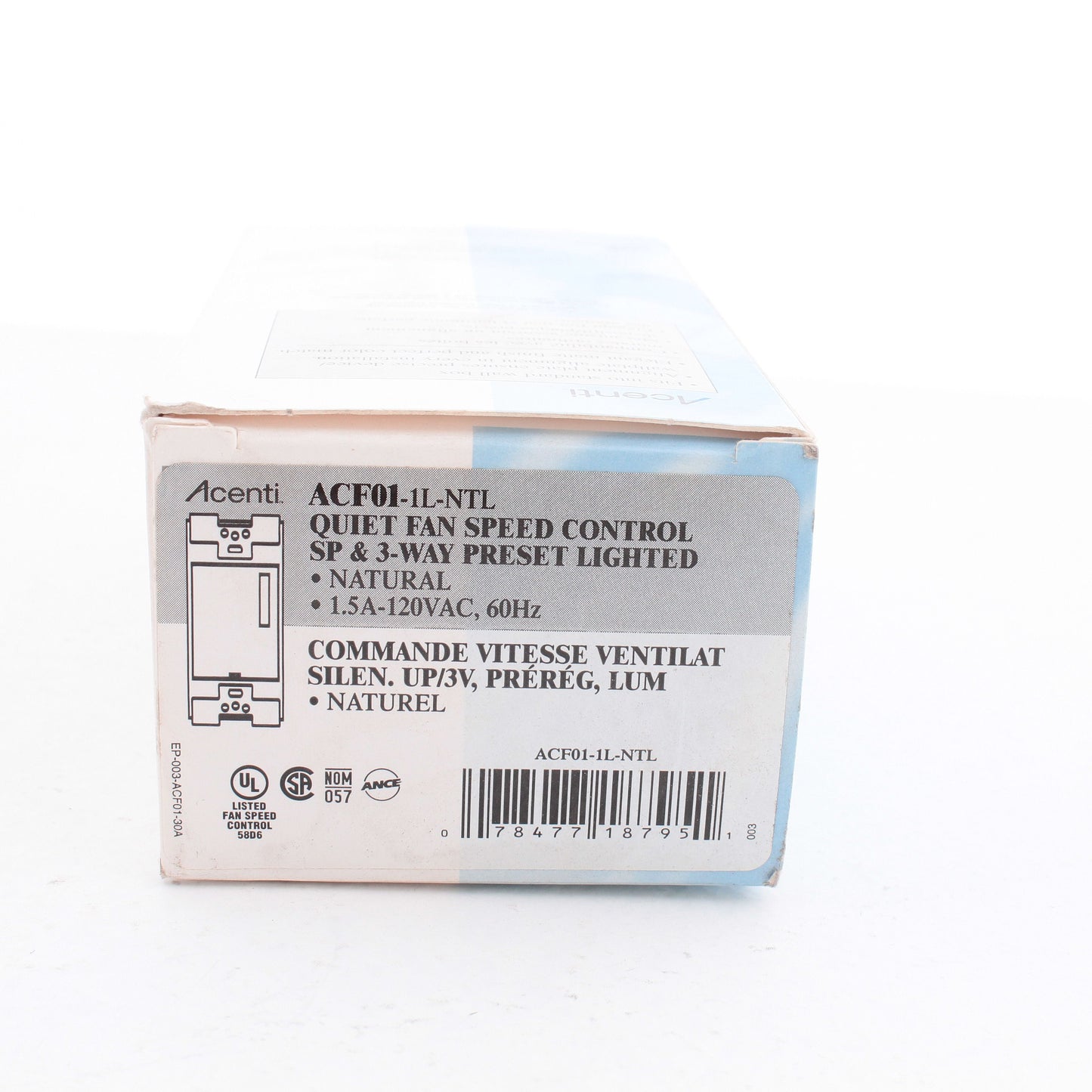 Leviton ACF01-1L-NTL Natural Acenti S.P/3-Way Ceiling Fan Speed Control 1.5A