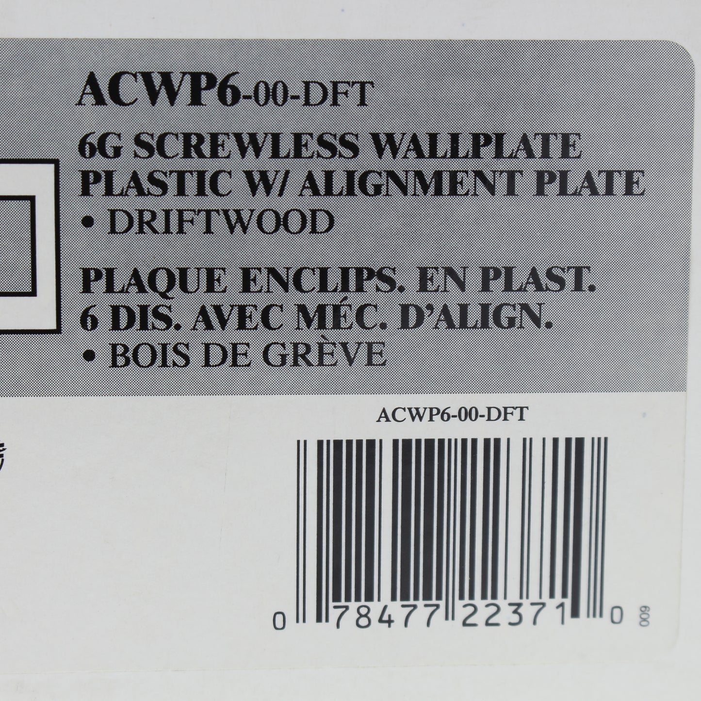 Leviton ACWP6-DFT Driftwood 6-Gang 6-Acenti Engineering Grade Polymer Wallplate