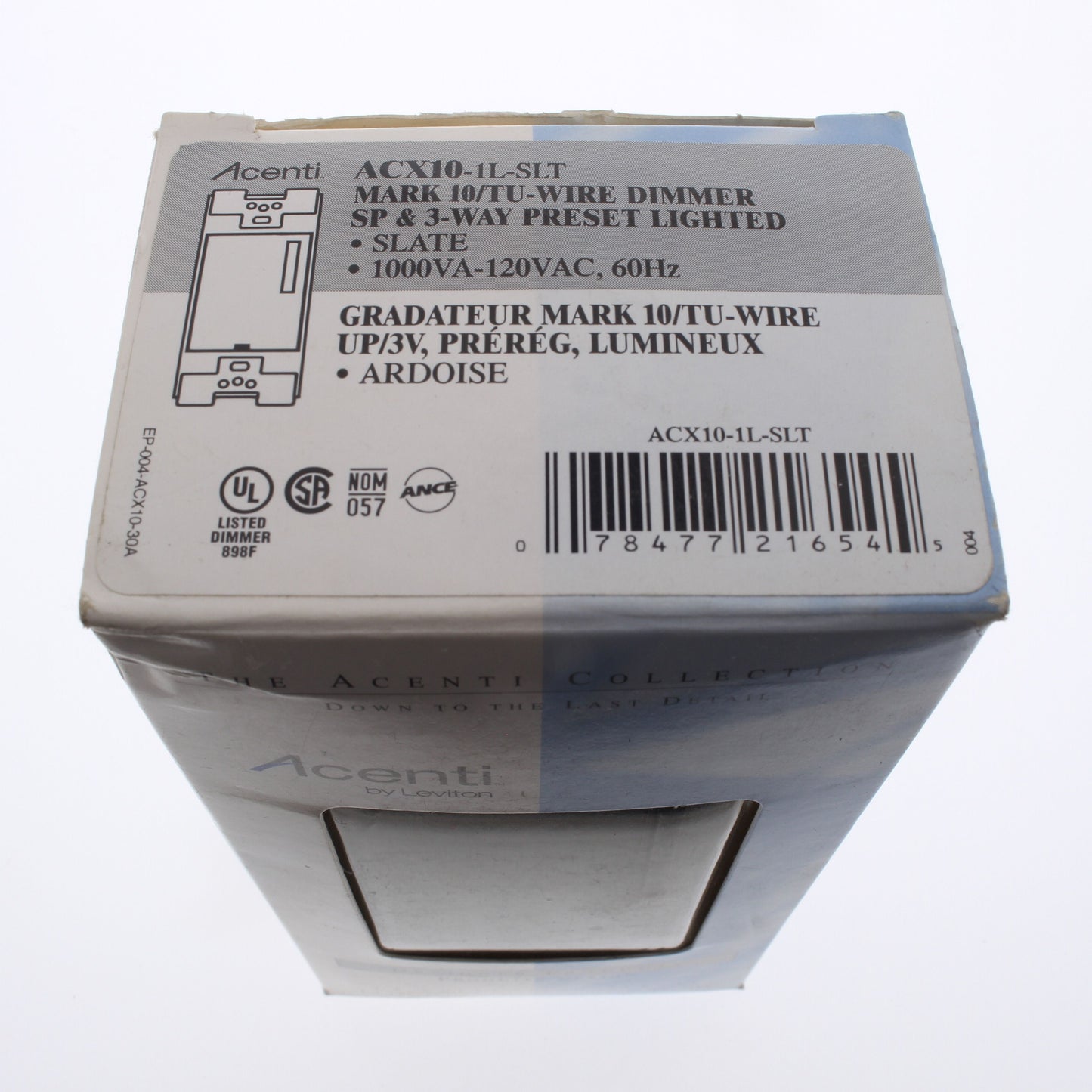 Leviton Slate Acenti Light Dimmer Switch for Fluorescent Lighting